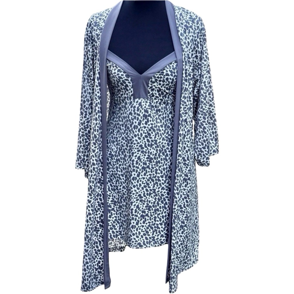 Leopard Print Robe & Chemise Set - Women Intimates - Picture 3 of 8